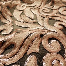 Ткань Сетка с вышивкой и пайетками